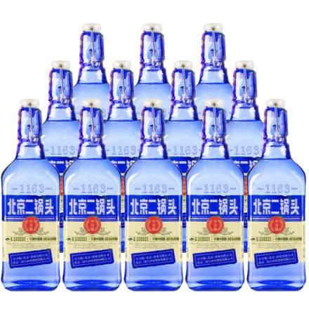 42°永丰北京二锅头小方瓶蓝瓶 500ml（12瓶装）