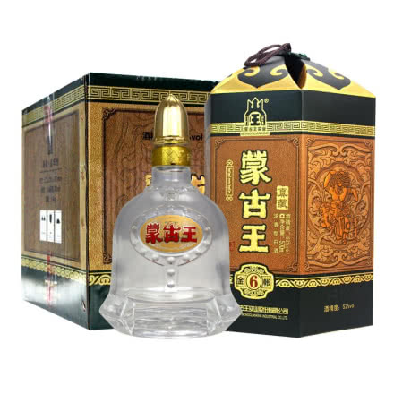 蒙古王52度金帐6系列浓香型白酒500ml*4瓶整箱