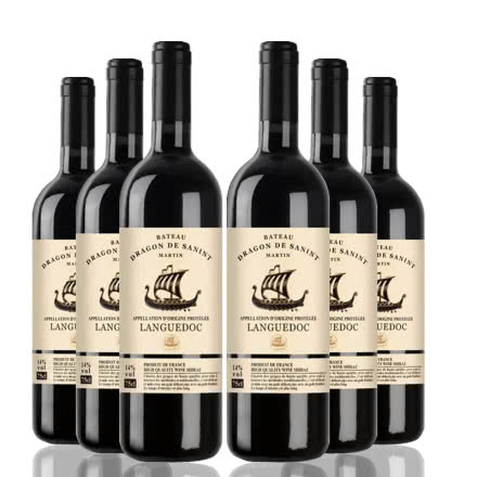 法国朗格多克AOP等级圣马丁龙船.将军干红葡萄酒750ml*6瓶整箱赤霞珠红
