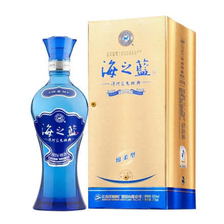 洋河 蓝色经典海之蓝 口感绵柔浓香型 白酒52度 375ml 单瓶装