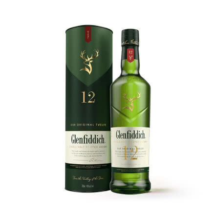 格兰菲迪（Glenfiddich）核心系列12年单一麦芽苏格兰威士忌洋酒700ml