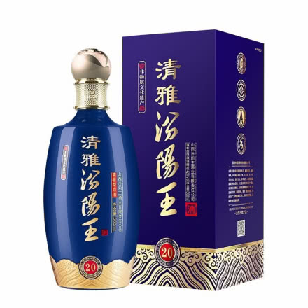 山西汾阳王 42度清雅20蓝 清香型白酒 500ml单瓶礼盒装