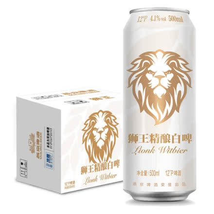 燕京啤酒 12度狮王精酿白啤 500ml（12听装）