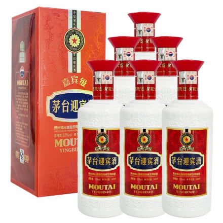 老酒 53°茅台迎宾酒 嘉宾级 酱香型 500mlx6瓶装 2012年