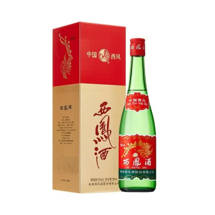 52度西凤酒 红盖高脖绿瓶 凤香型白酒 500ml 单瓶